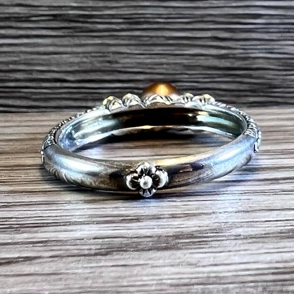 Barbara Bixby Ring Sterling Silver & 18k Yellow Gold Flower Pearl Ring, Size 10 - Picture 4 of 11